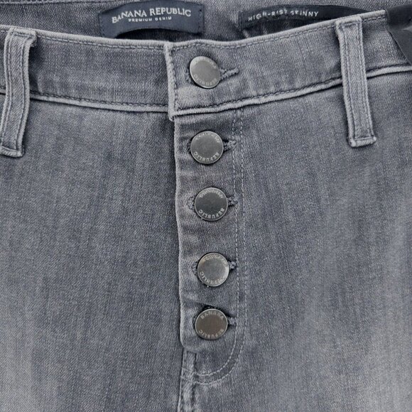 NWT Banana Republic Premium Denim Gray High Rise Skinny Ankle Jeans Size 29 - Picture 4 of 11